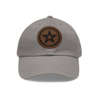 Star Patch Dad Hat  Leather Round Patch Baseball Cap