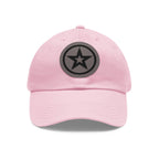 Star Patch Dad Hat  Leather Round Patch Baseball Cap