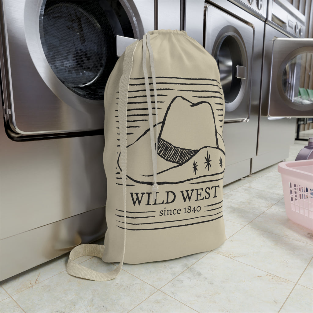 Wild West cowboy hat Laundry Bag | rustic western illustration, canvas drawstring