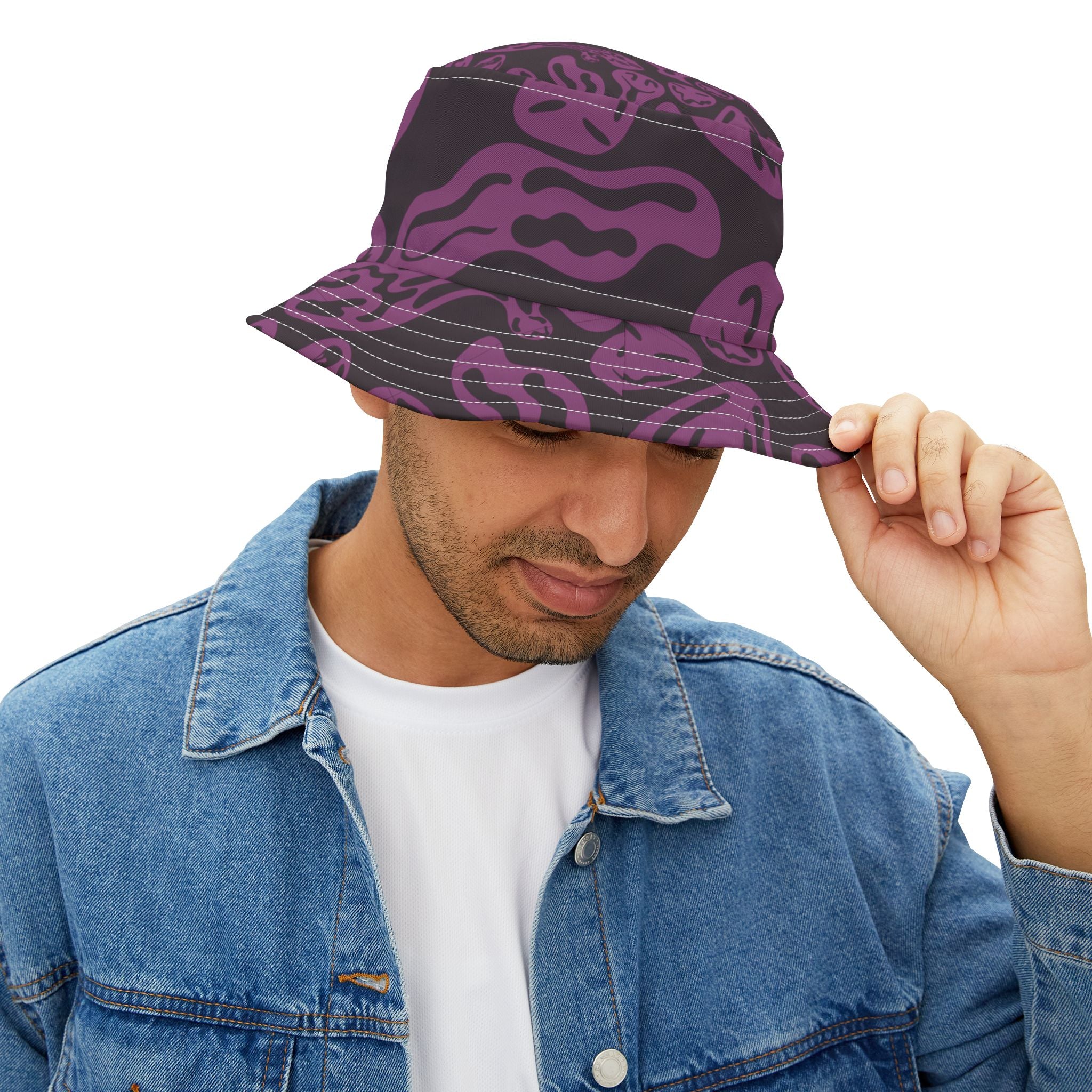 Purple Psychedelic Smile Bucket Hat
