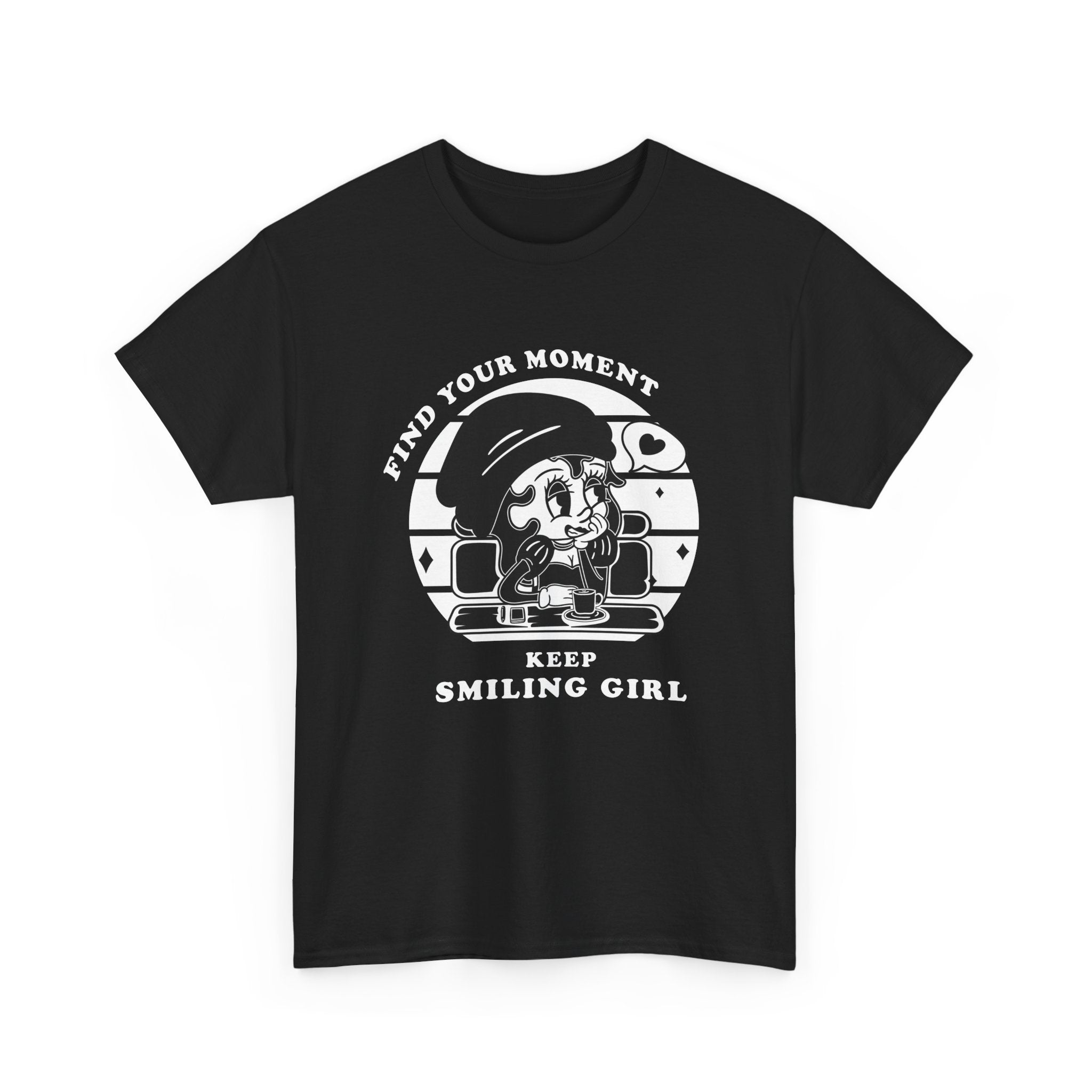 Keep Smiling Girl Shirt  Find Your Moment Tee, Cute Graphic T Shirt, Positive Vibes Womens Tee