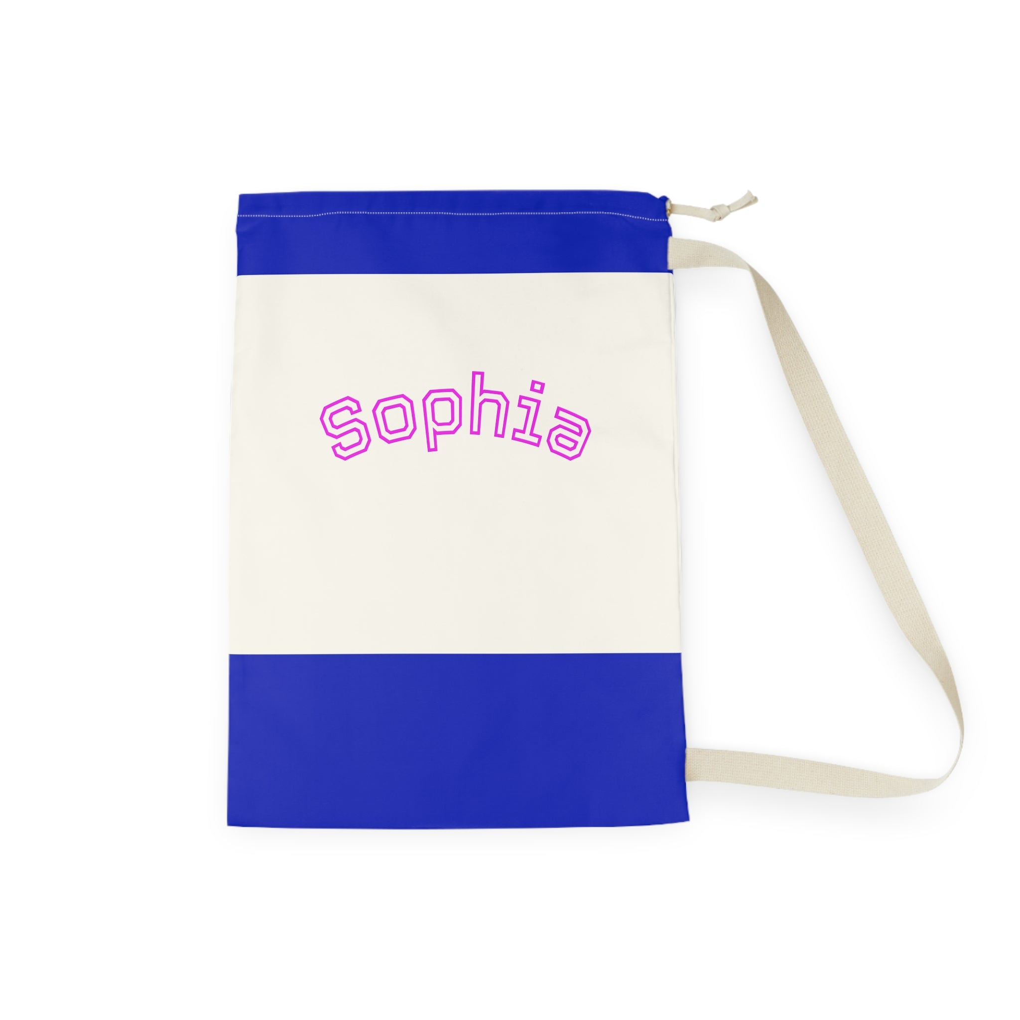 Pink Arched Name Laundry Bag | Personalized Canvas Laundry Bag