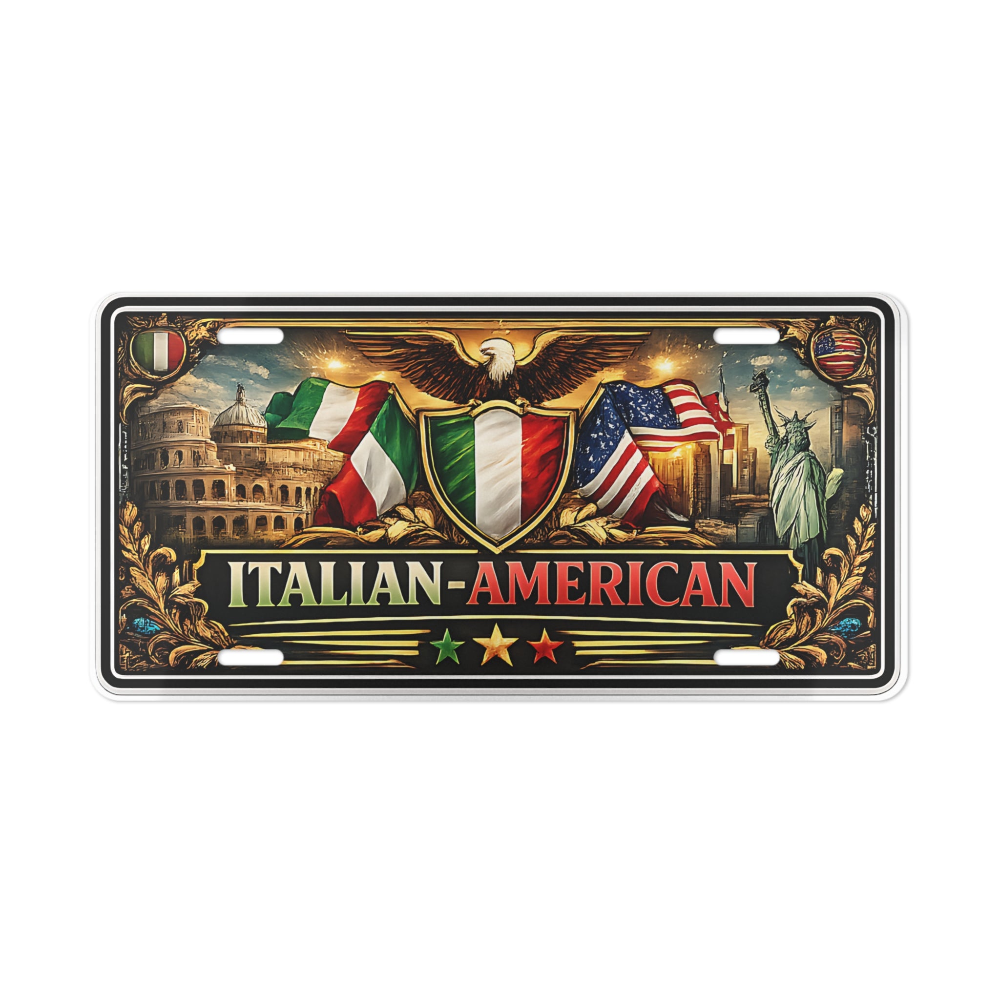 Italian American Vanity License Plate Heritage Pride USA Italy Decor