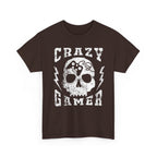 Crazy Gamer T Shirt Skull Gaming Tee Funny Gamer Shirt Video Game Gift for Gamers Streetwear Graphic Tee