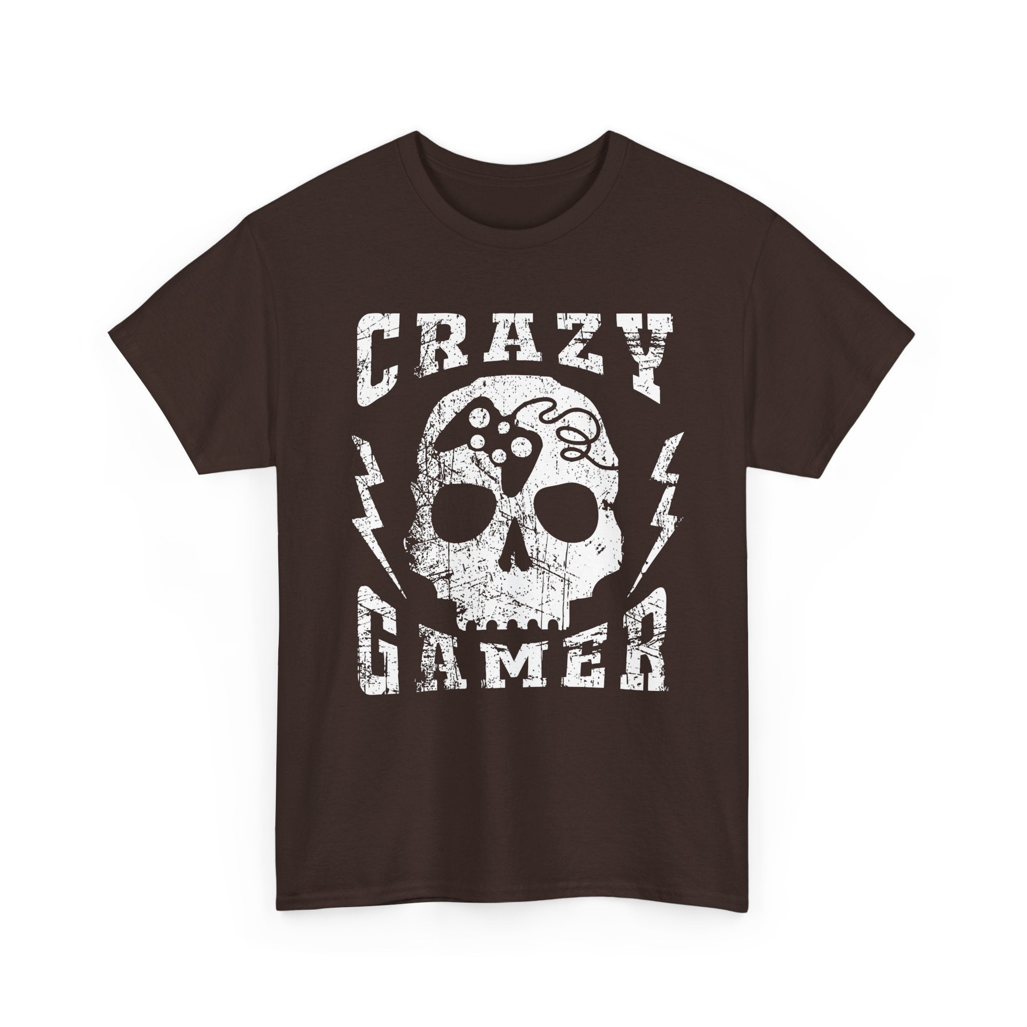 Crazy Gamer T Shirt Skull Gaming Tee Funny Gamer Shirt Video Game Gift for Gamers Streetwear Graphic Tee