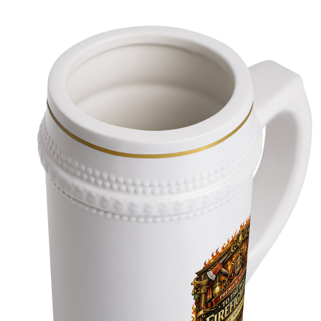 Personalized Firefighter Beer Stein 22oz - Custom Name Fireman Mug