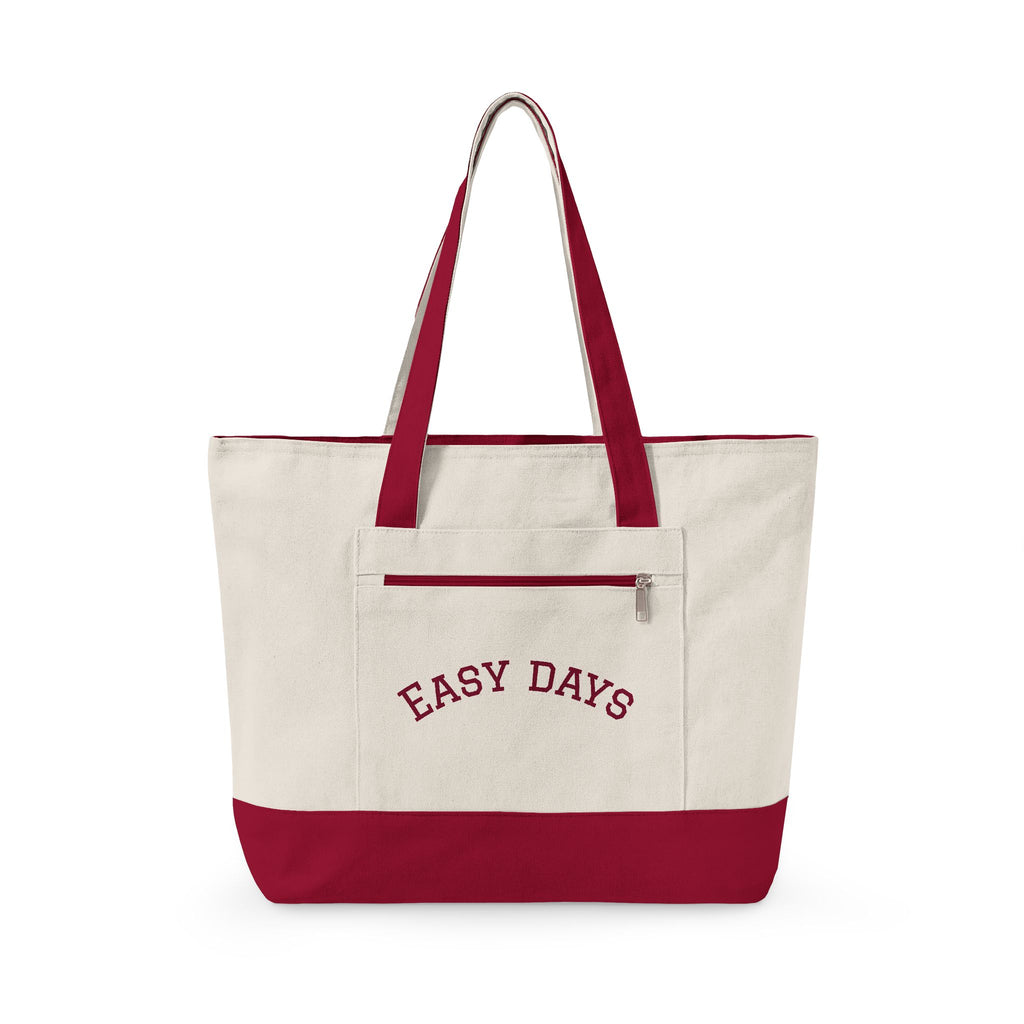Easy Days canvas tote | Zippered canvas tote, front pocket