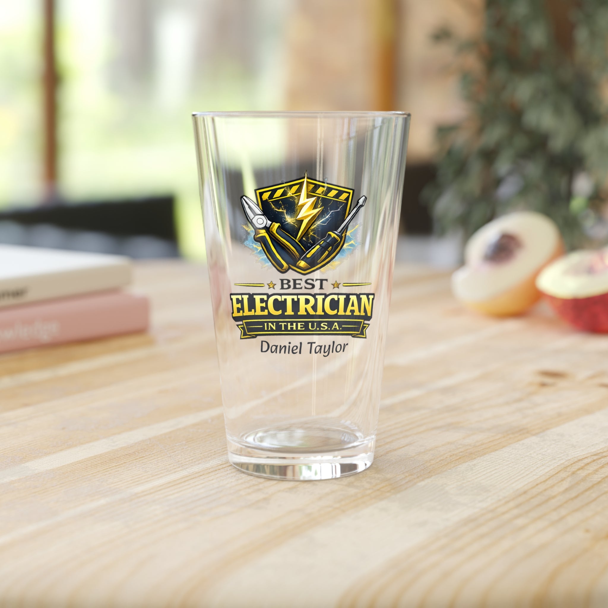 Personalized Electrician Pint Glass  Best Electrician in the USA Custom Name Beer Glass  Gift for Electrician, Electrician Birthday Gift