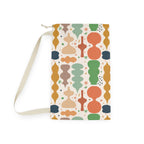Abstract Shapes Laundry Bag | Retro Colorful Pattern, Drawstring Tote