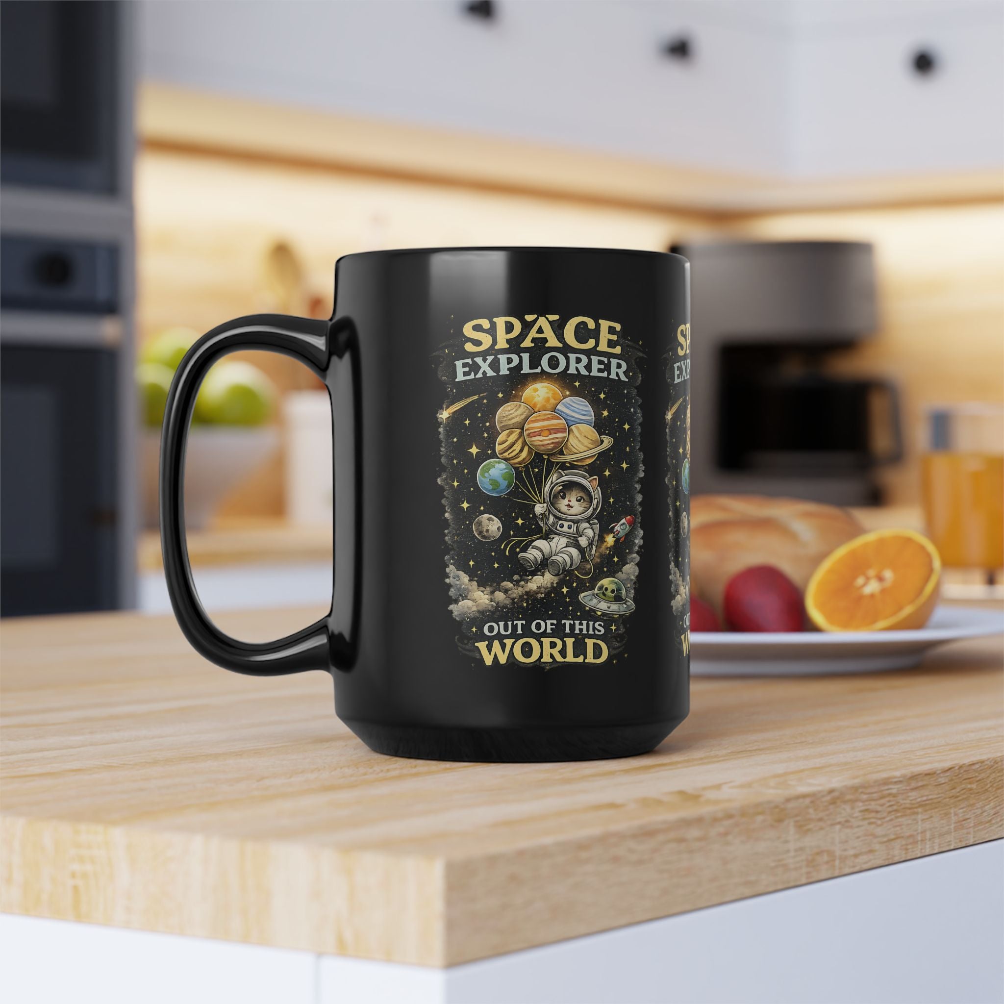 Space Explorer Cat Mug Cute Astronaut Kitty Coffee Cup Out of This World Gift
