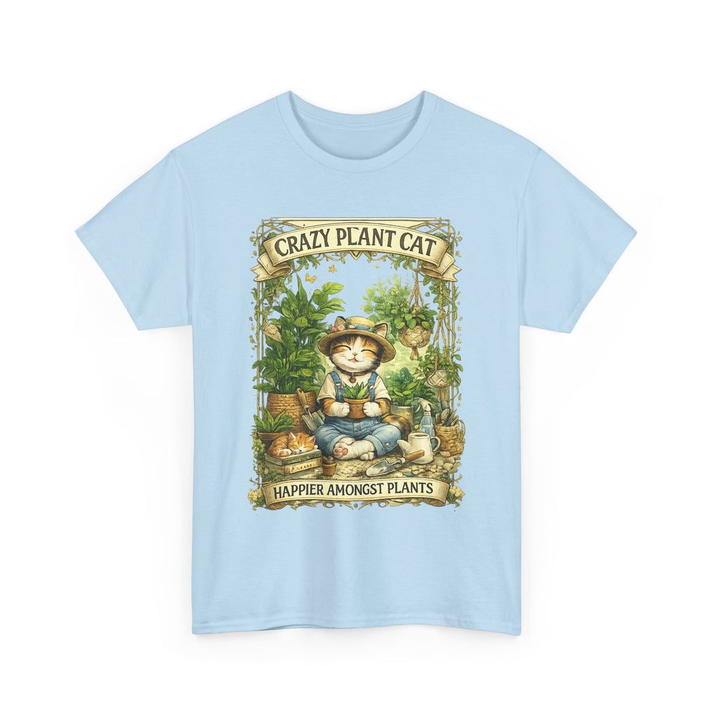 Crazy Plant Cat Shirt  Cute Cat Gardening T Shirt, Plant Lover Cat Tee, Botanical Cat Gift