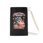 Sweet But Psycho kitten Laundry Bag | Cute Cat Dessert Illustration, Keep Away