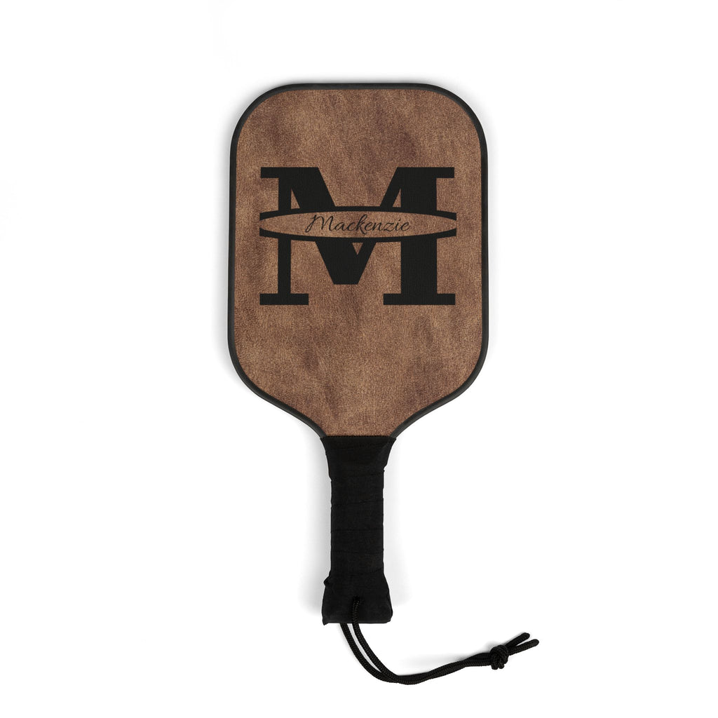 Personalized Monogram Pickleball Paddle Set | Custom Initial Name Pickleball Gift | Rustic Wood Style Paddle