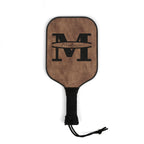Personalized Monogram Pickleball Paddle Set | Custom Initial Name Pickleball Gift | Rustic Wood Style Paddle