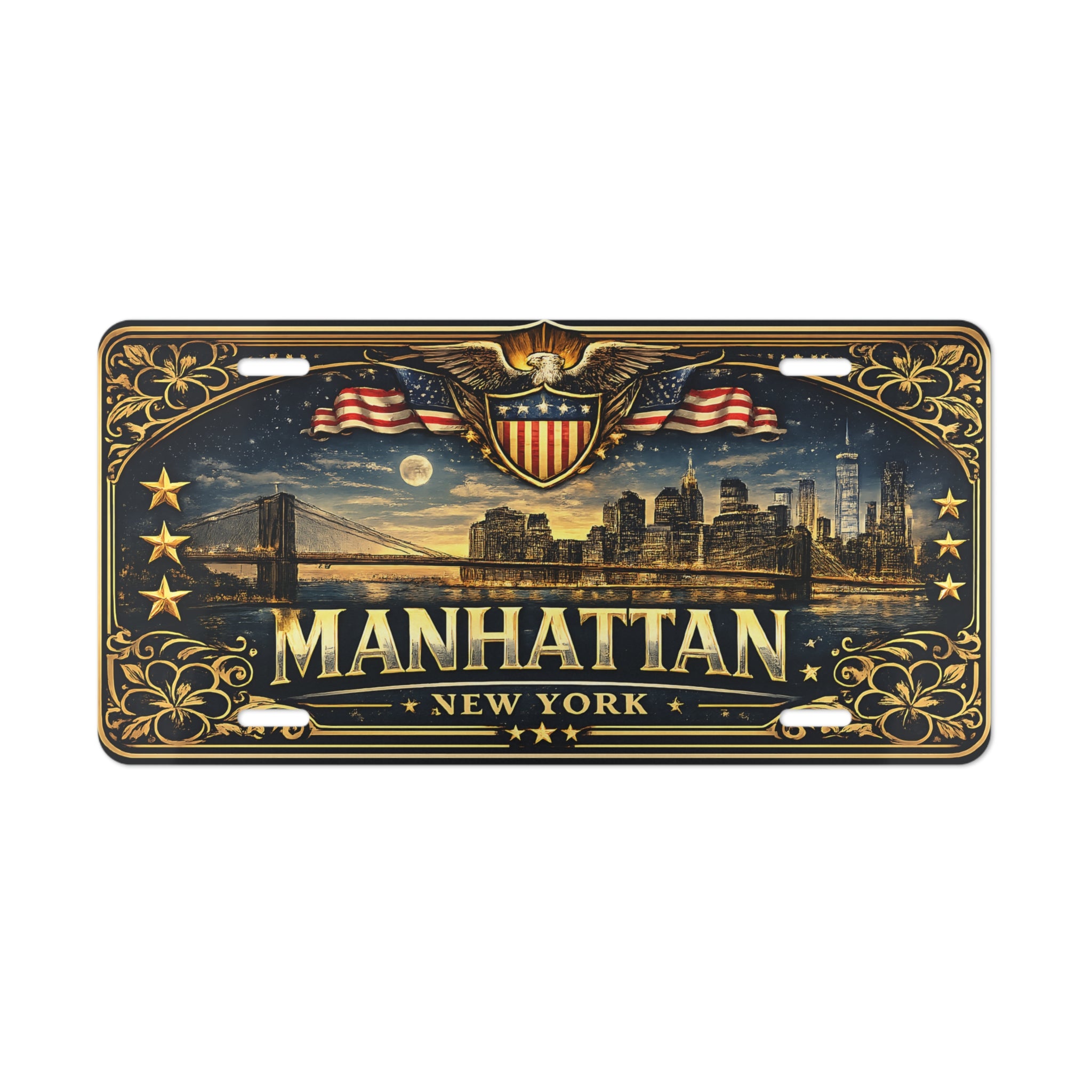 Manhattan New York License Plate Sign Vintage NYC Wall Decor | American City Metal Sign Gift